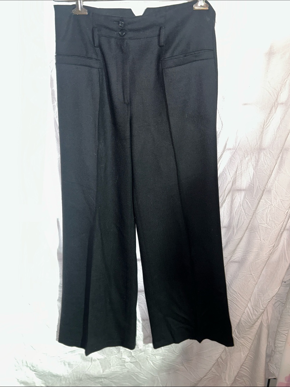 Searle Black Wide-Leg Women's Dress Pants Size 6. Wool blend